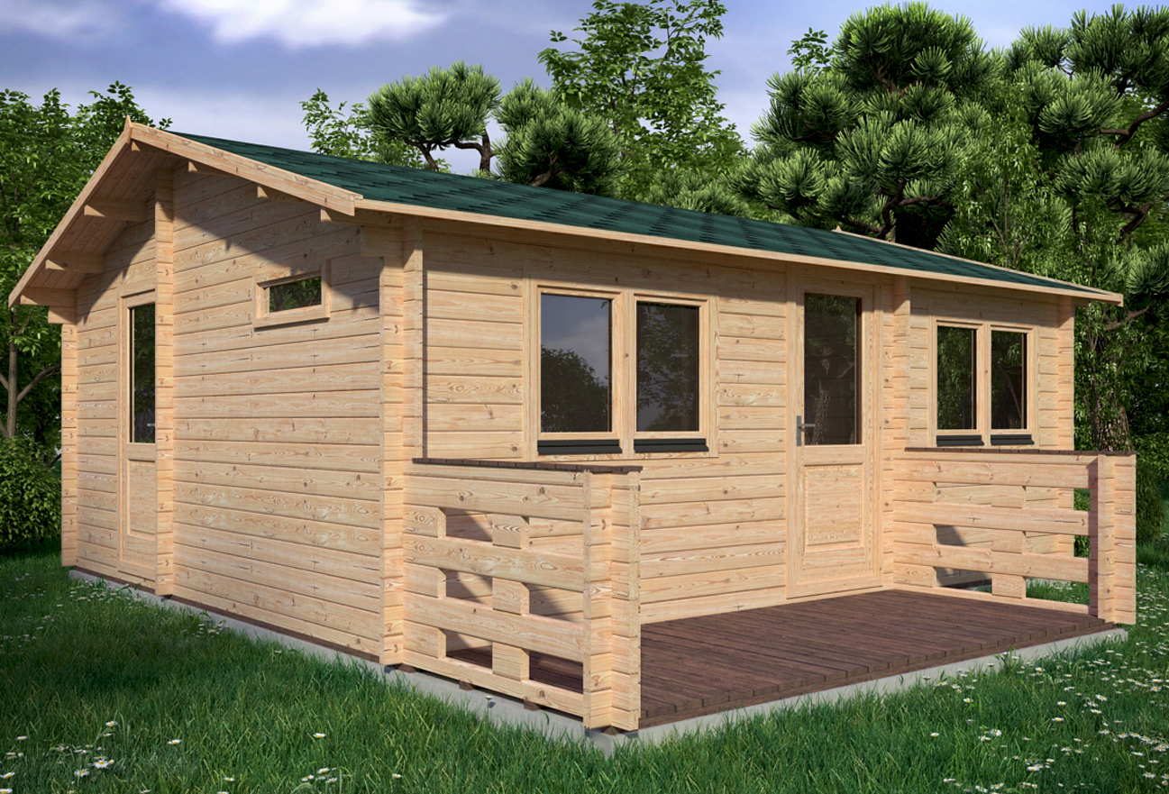 Drevený domček 6 x 5,2m (kód:104D)