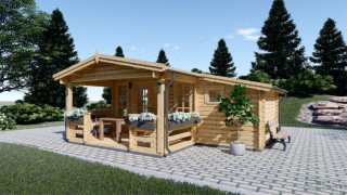 Záhradný domček s terasou 6 x 5m + 7m2 (kód:20bD)