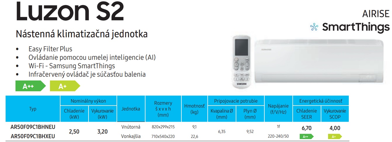 Klimatizácia Samsung Luzon S2